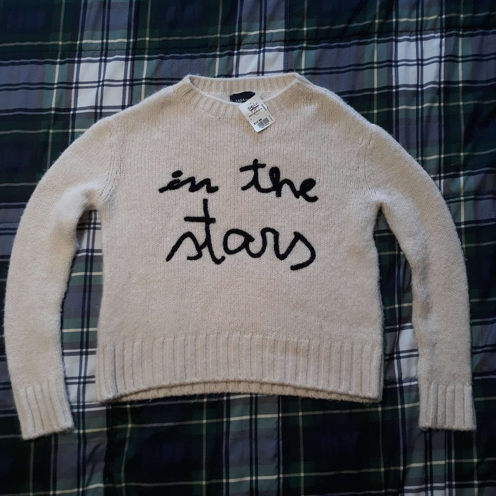 Zara women's "in the stars" cream knit sweater
